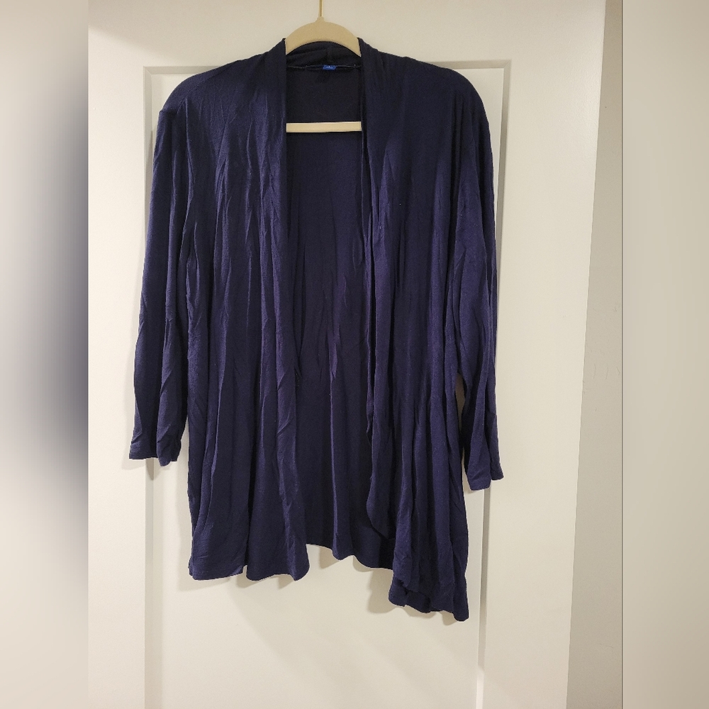 Classic Navy Blue Open-Front Cardigan